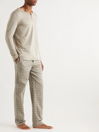 Zimmerli - Heritage Checked Cotton and Wool-Blend Pyjama Trousers - Neutrals