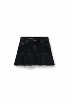 Diesel Denim skirt with frayed pleated hem - Skirts Womens in Black