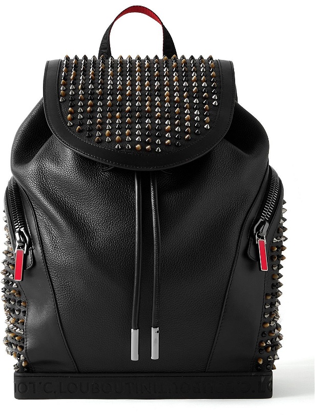 Photo: Christian Louboutin - Explorafunk Spiked Rubber-Trimmed Full-Grain Leather Backpack