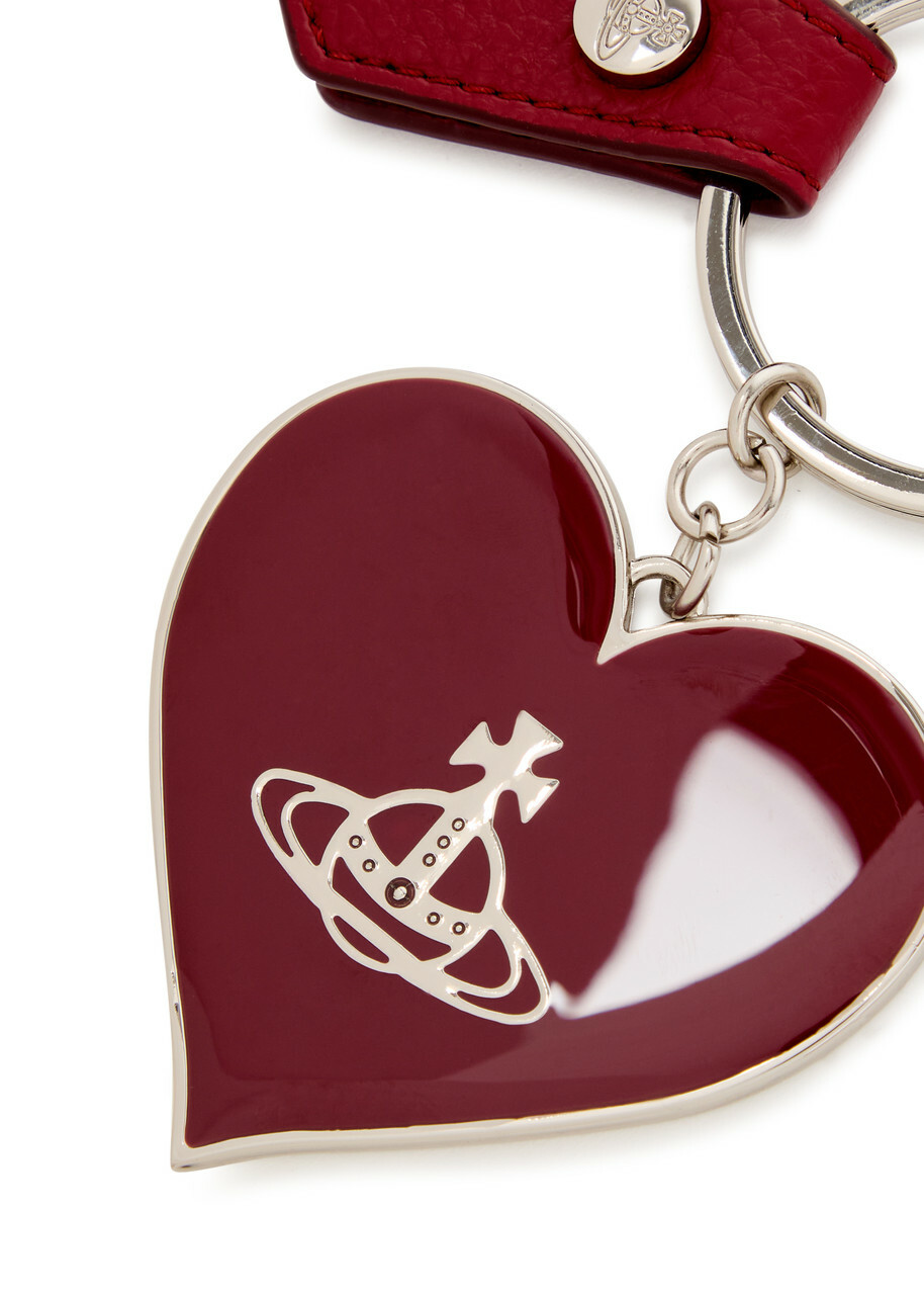 Vivienne Westwood Mirror Heart Silver-plated Keyring - Red - One Size