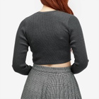 Auralee Women's Wool Rib Short Cardigan in Top Charcoal