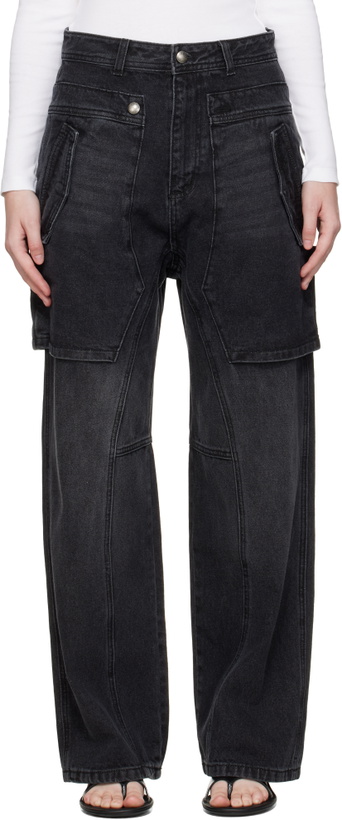 Photo: Andersson Bell Black Raptor Layered Wide-Leg Jeans