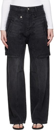 Andersson Bell Black Raptor Layered Wide-Leg Jeans