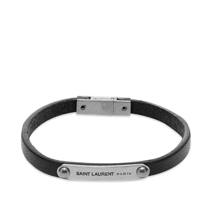 Photo: Saint Laurent Leather Id Plaque Bracelet