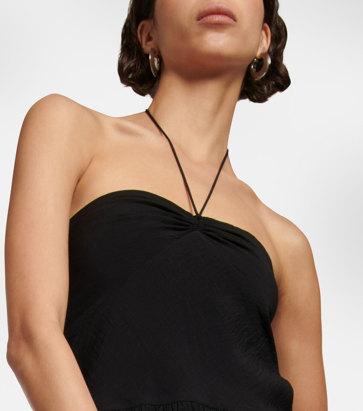 Vince - Ruched halterneck voile midi dress Vince