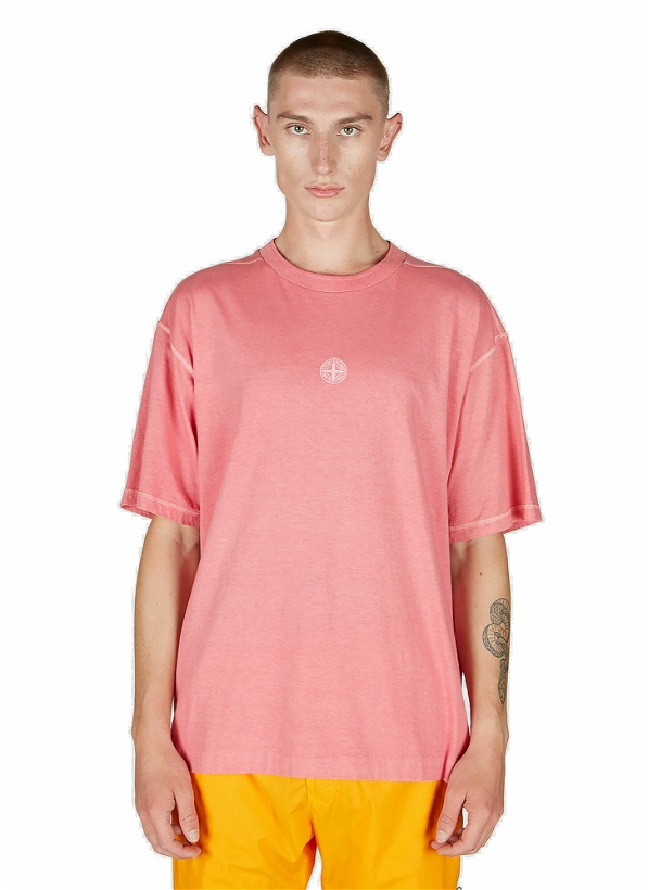 Photo: Stone Island - Compass Embroidery T-Shirt in Pink
