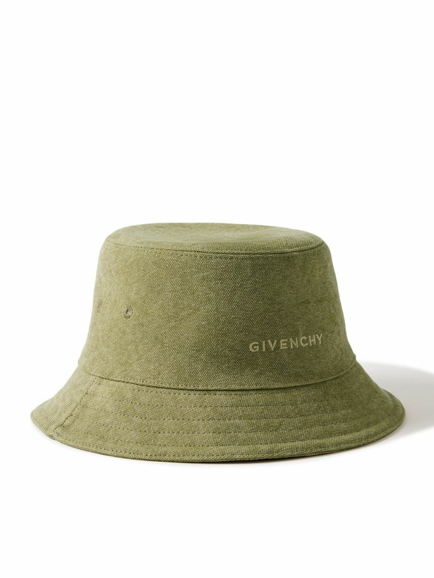 Photo: Givenchy - Logo-Embroidered Cotton-Canvas Bucket Hat - Green
