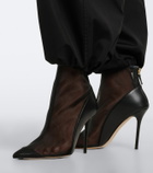 Malone Souliers Arc leather-trimmed mesh ankle boots