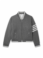 Thom Browne - Striped Wool and Cashmere-Blend Zip-Up Bomber Jacket - Gray