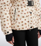 Moncler Grenoble Floral belted down ski jacket