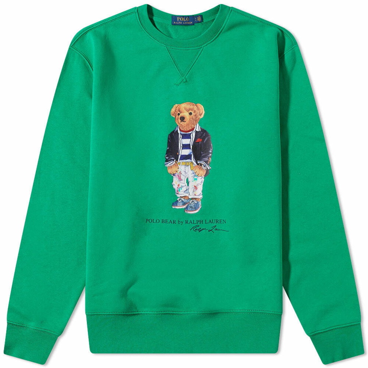 Photo: Polo Ralph Lauren Men's Cruise Bear Crew Sweat in Cruise Green