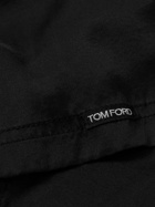 TOM FORD - Stretch-Silk Satin Henley Pyjama Top - Black