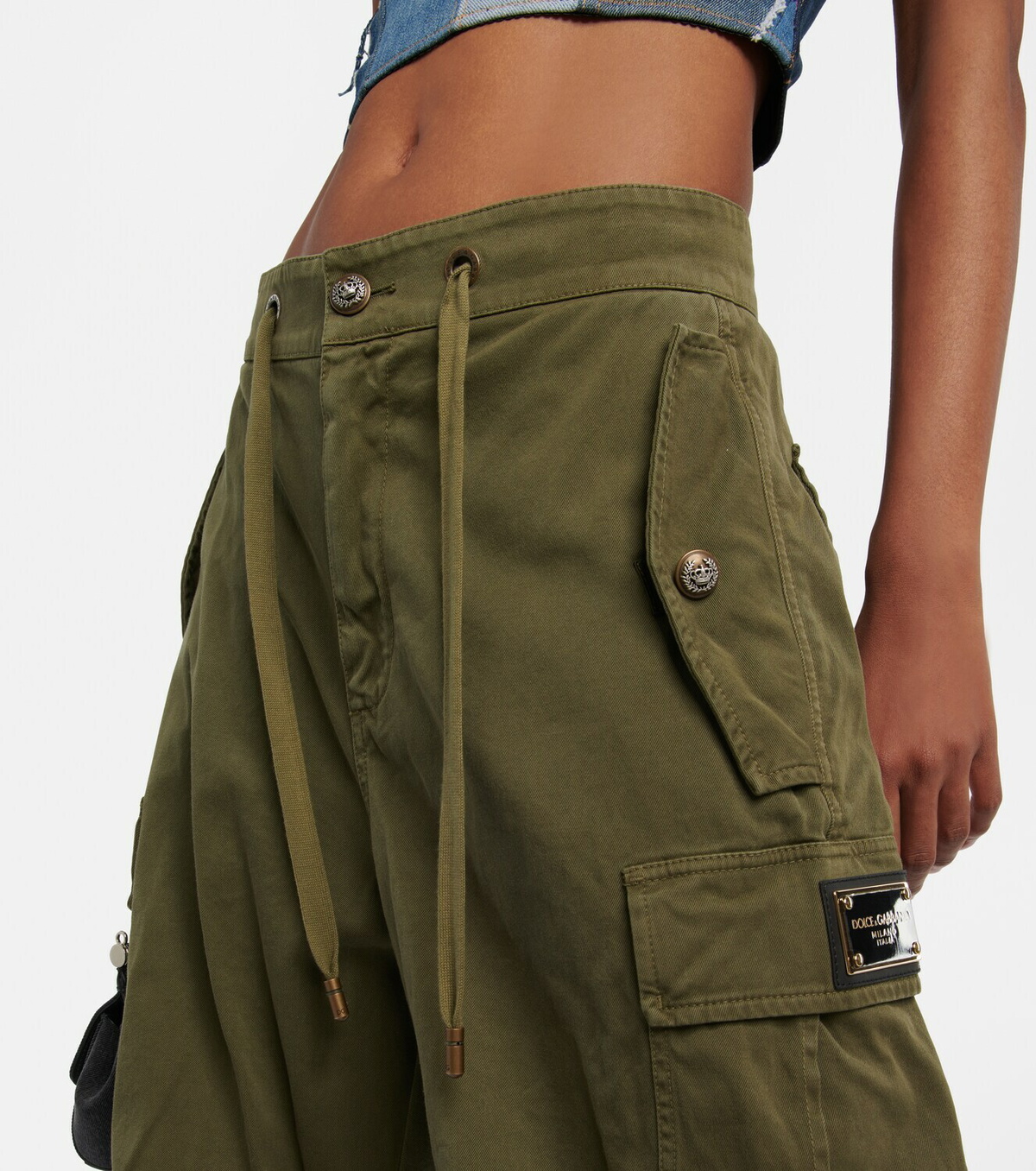 Dolce & Gabbana Black Cotton Cargo Jogger Sweatpants Pants