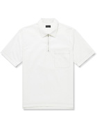 Club Monaco - Cotton-Blend Poplin Half-Zip Polo Shirt - White