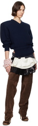ALL-IN Black & Off-White Sequin Triple Miniskirt