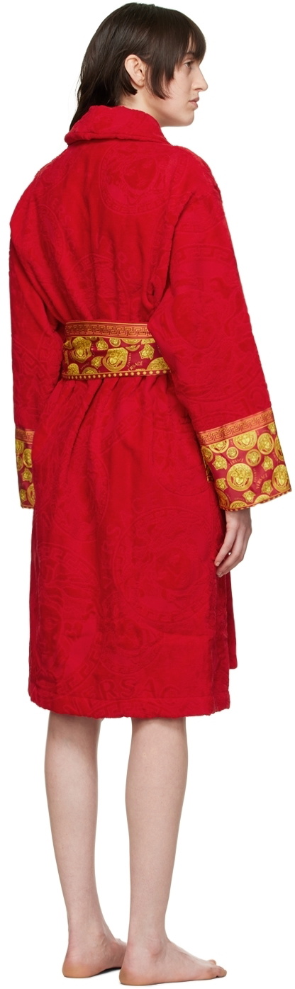 Versace Underwear Red Barocco Bath Robe Versace Underwear