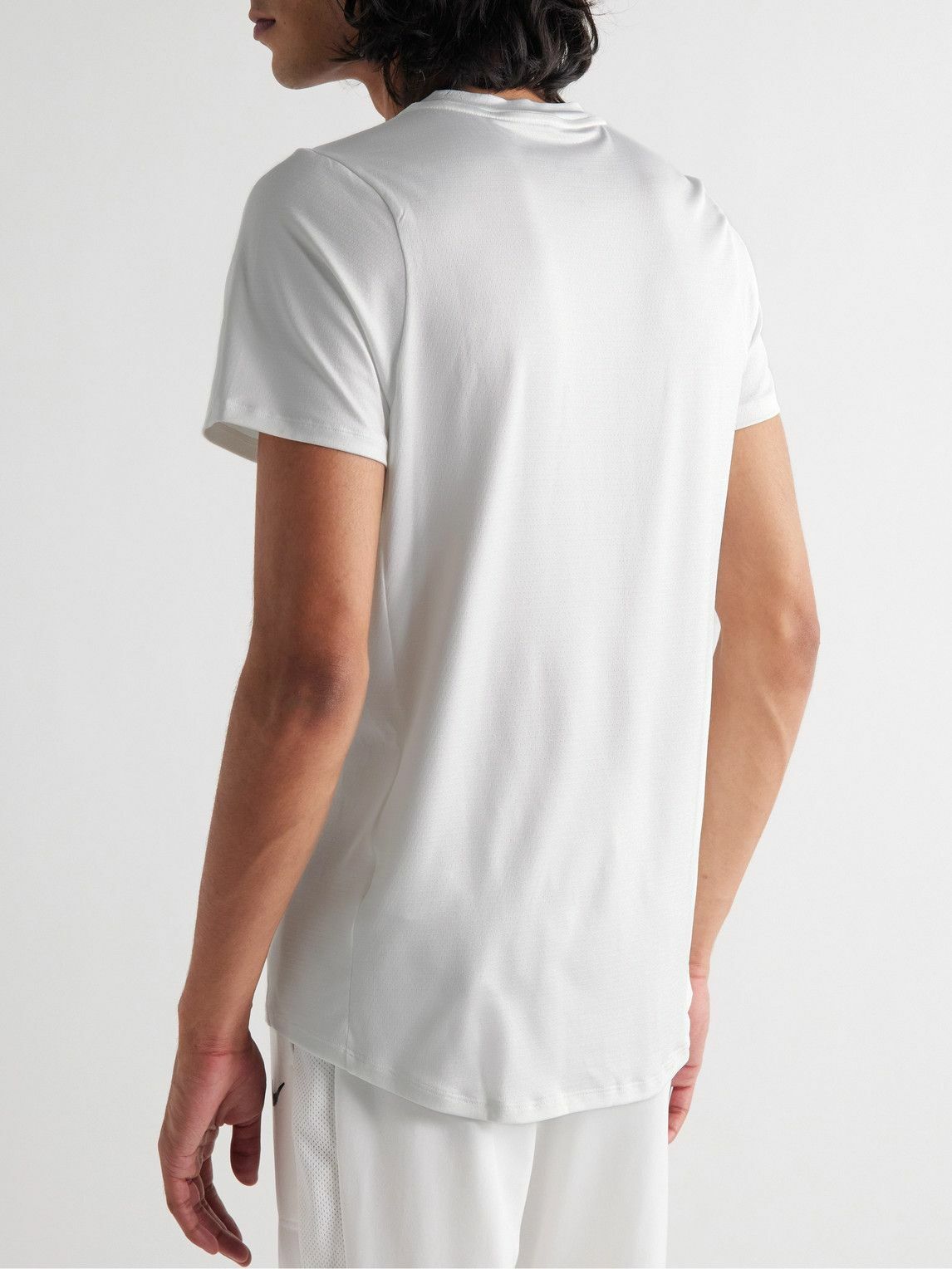 Nike Tennis - NikeCourt Advantage Slim-Fit Dri-FIT Mesh Half-Zip Tennis T-Shirt - White