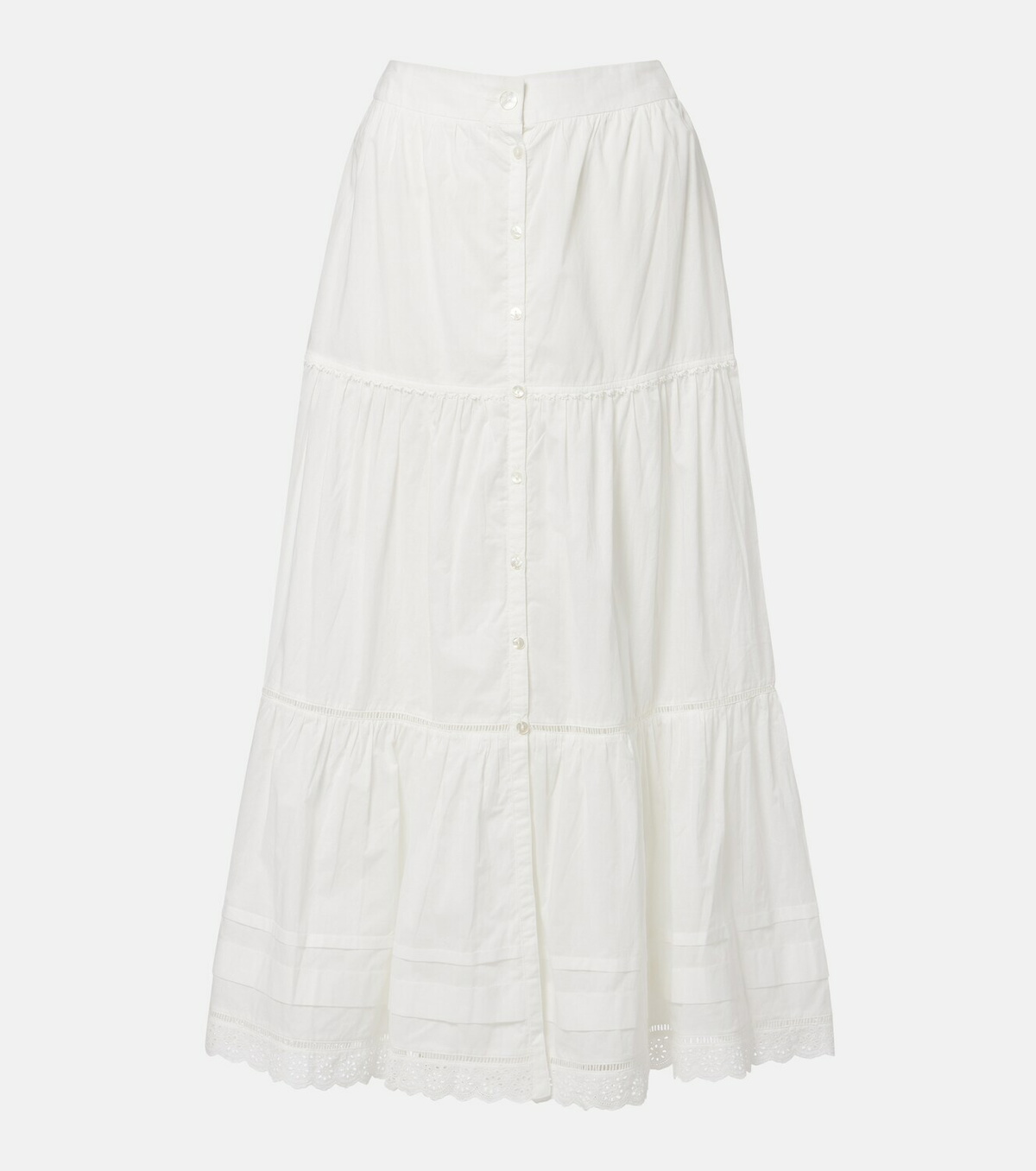 Poupette St Barth Ines broderie anglaise maxi skirt