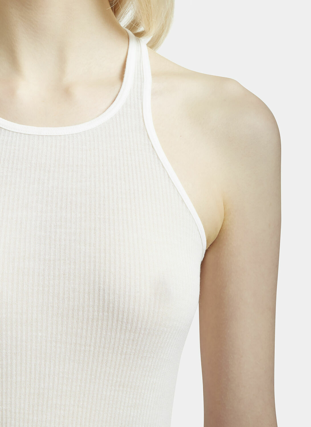 Rick Owens Rib Knit Crew Neck Vest Top