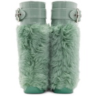Miu Miu Green Eco Shearling Moon Boots