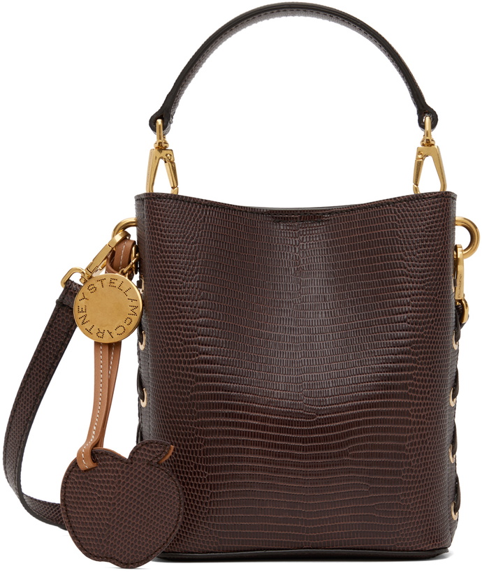 Photo: Stella McCartney Brown Frayme Scale-Embossed Bag