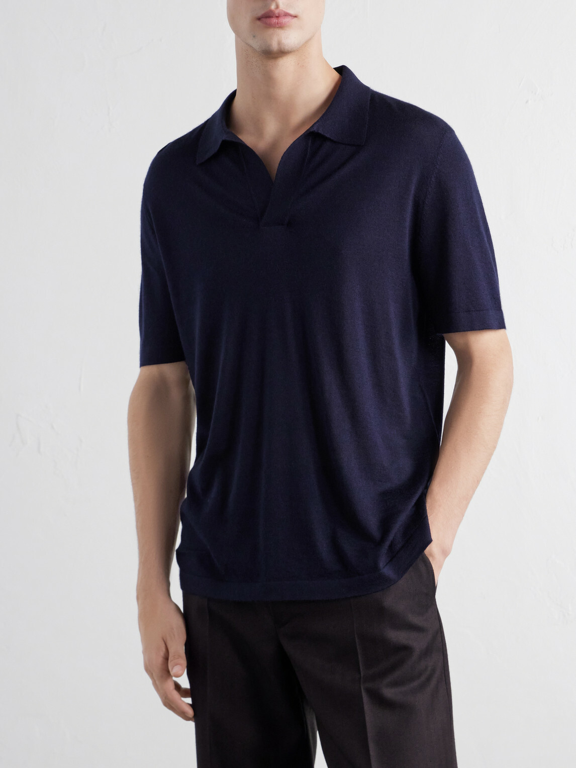 Gabriela Hearst - Stendhal Cashmere and Silk-Blend Polo Shirt - Blue