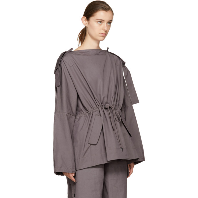 Craig Green Purple Slash Neck Hooded Blouse