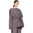 Craig Green Purple Slash Neck Hooded Blouse