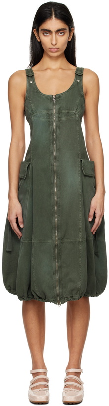 Photo: OPEN YY Green Zip Midi Dress