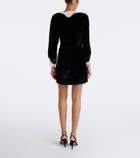 Rixo Carolina lace-trimmed velvet minidress