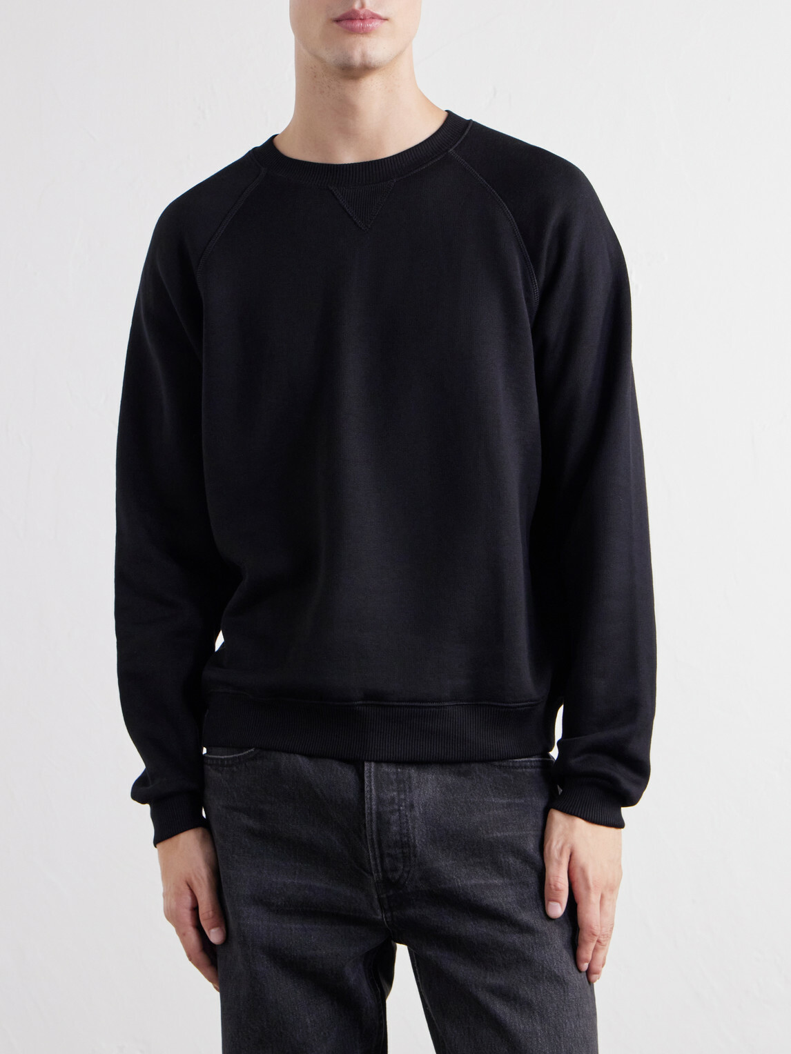 TOTEME - Cotton and Silk-Blend Jersey Sweater - Black