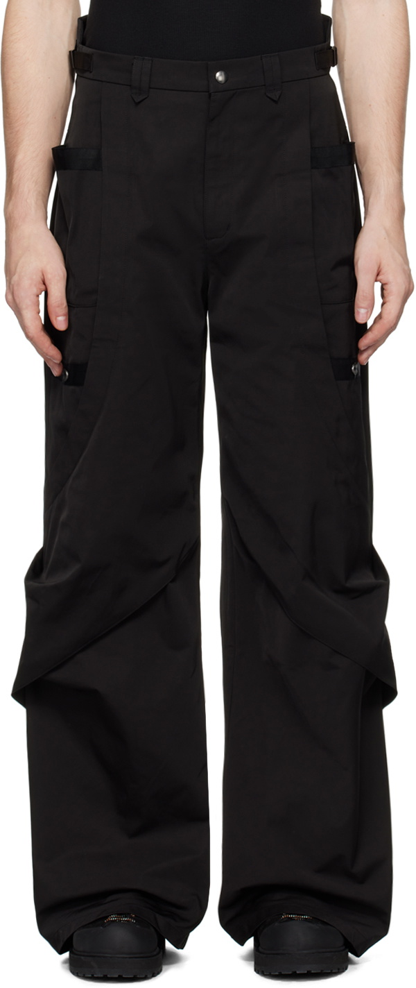 CMMAWEAR Black Hourglass Darted Cargo Pants CMMAWEAR