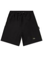 Abc. 123. - Wide-Leg Logo-Detailed Cotton-Blend Jersey Drawstring Shorts - Black