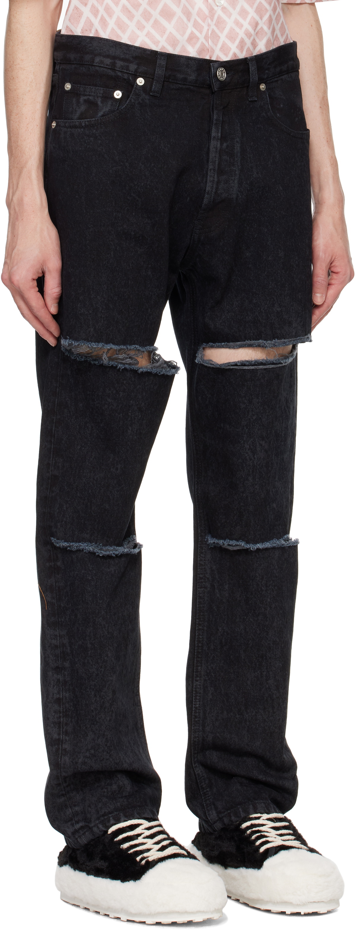Marni Black Marble-Dyed Jeans Marni