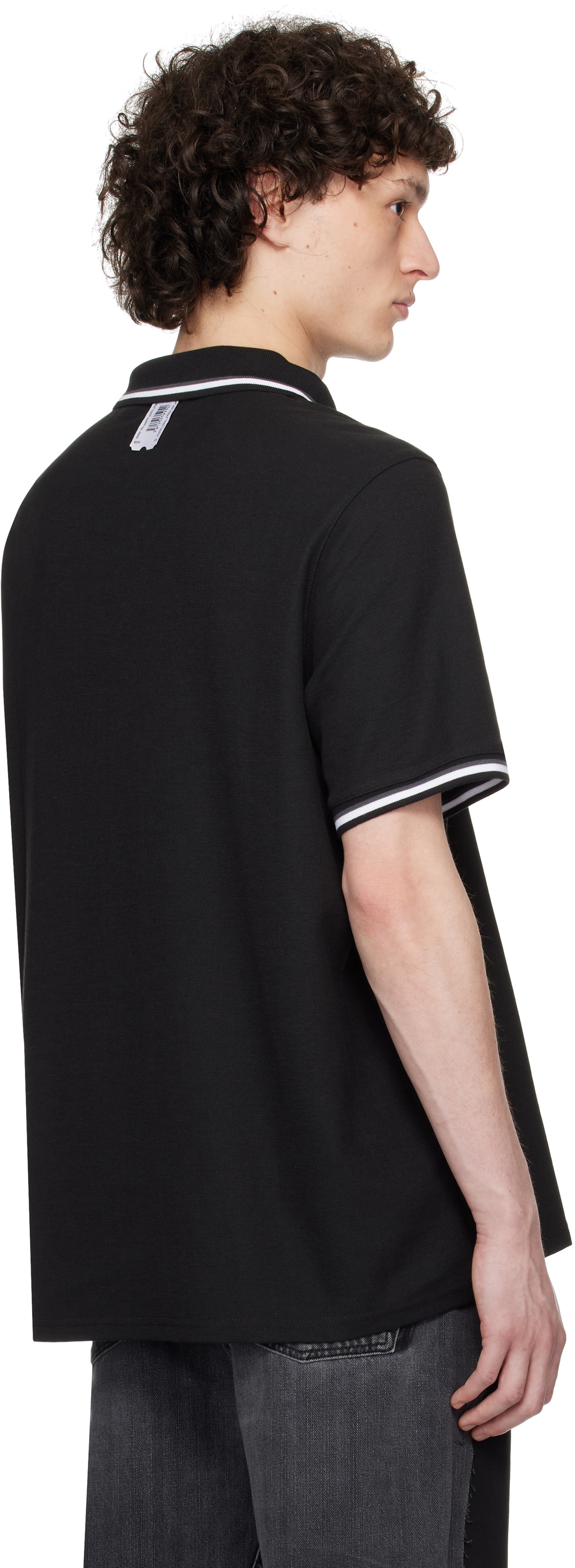 トップス PROTOTYPES POLO SHIRT L.S. Prototypes Black Wrapped Polo PROTOTYPES