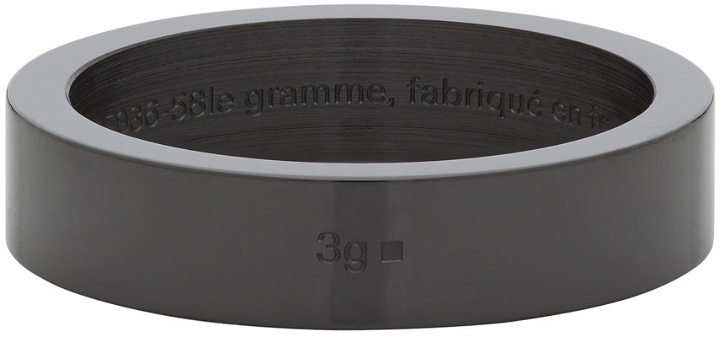Photo: Le Gramme Black Ceramic 'Le 3 Grammes' Ribbon Ring