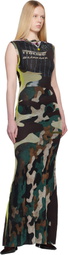 Ottolinger Multicolor Camo Mesh Maxi Dress