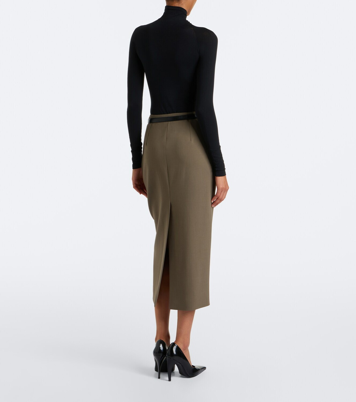 Mugler Wool-blend pencil skirt