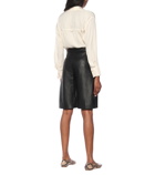 Vince - High-rise leather Bermuda shorts