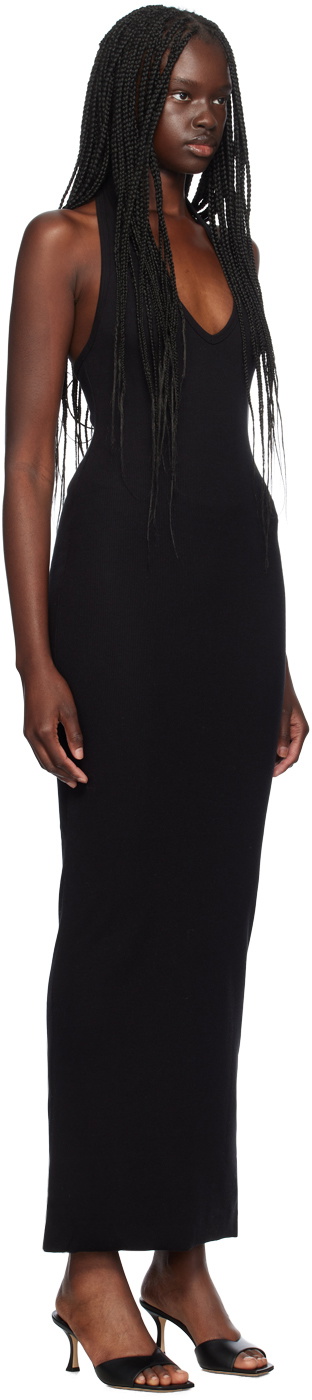 ÉTERNE Black Halter Maxi Dress