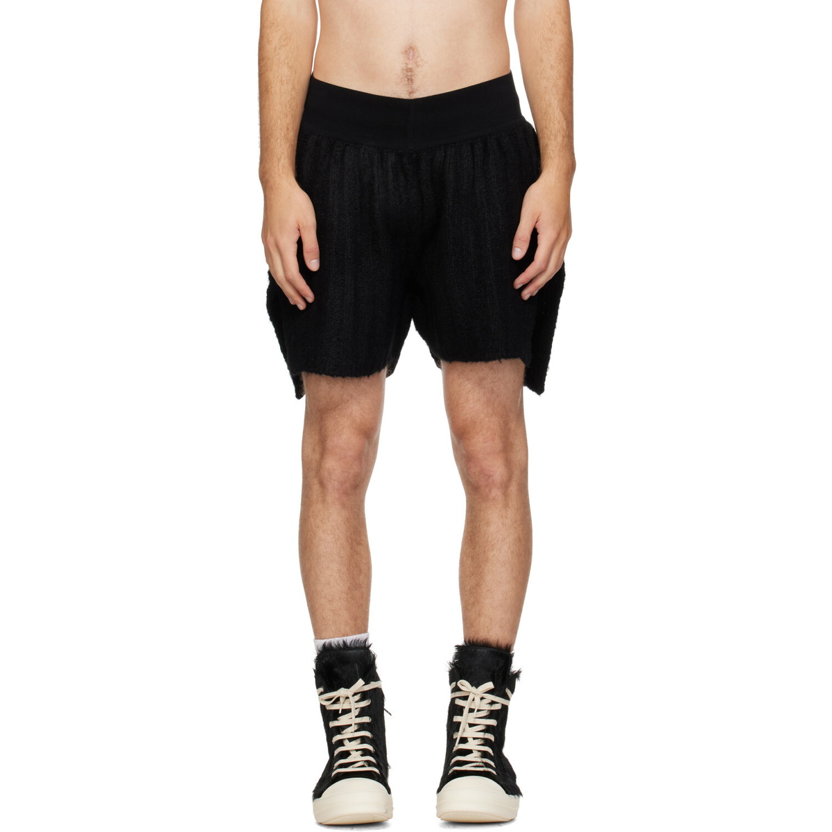 Rick Owens Black Drawstring Karloff Boxer Shorts Rick Owens