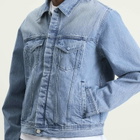 Arte Men's Circle Logo Denim Jacket in Bleach Wash