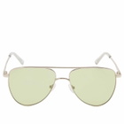 Le Specs The Duke Sunglasses in Silver/Sage Mono 