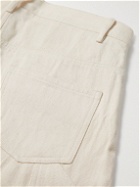 Karu Research - Tapered Embellished Panelled Cotton-Twill Trousers - Neutrals