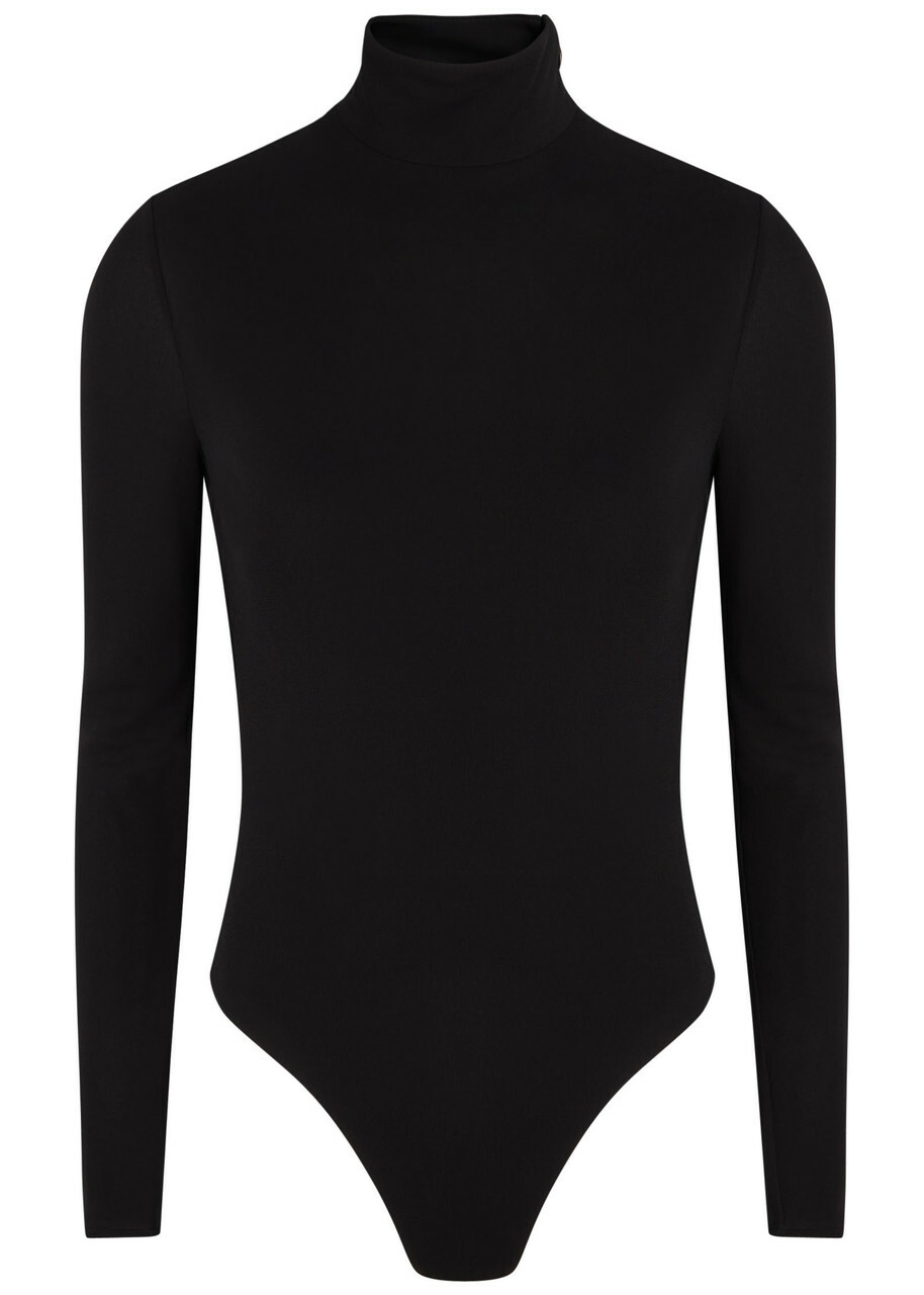 Alaïa Heart Cut-out Crepe Bodysuit Black
