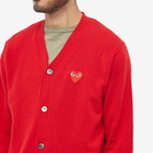 Comme des Garçons Play Men's Heart Cardigan in Red