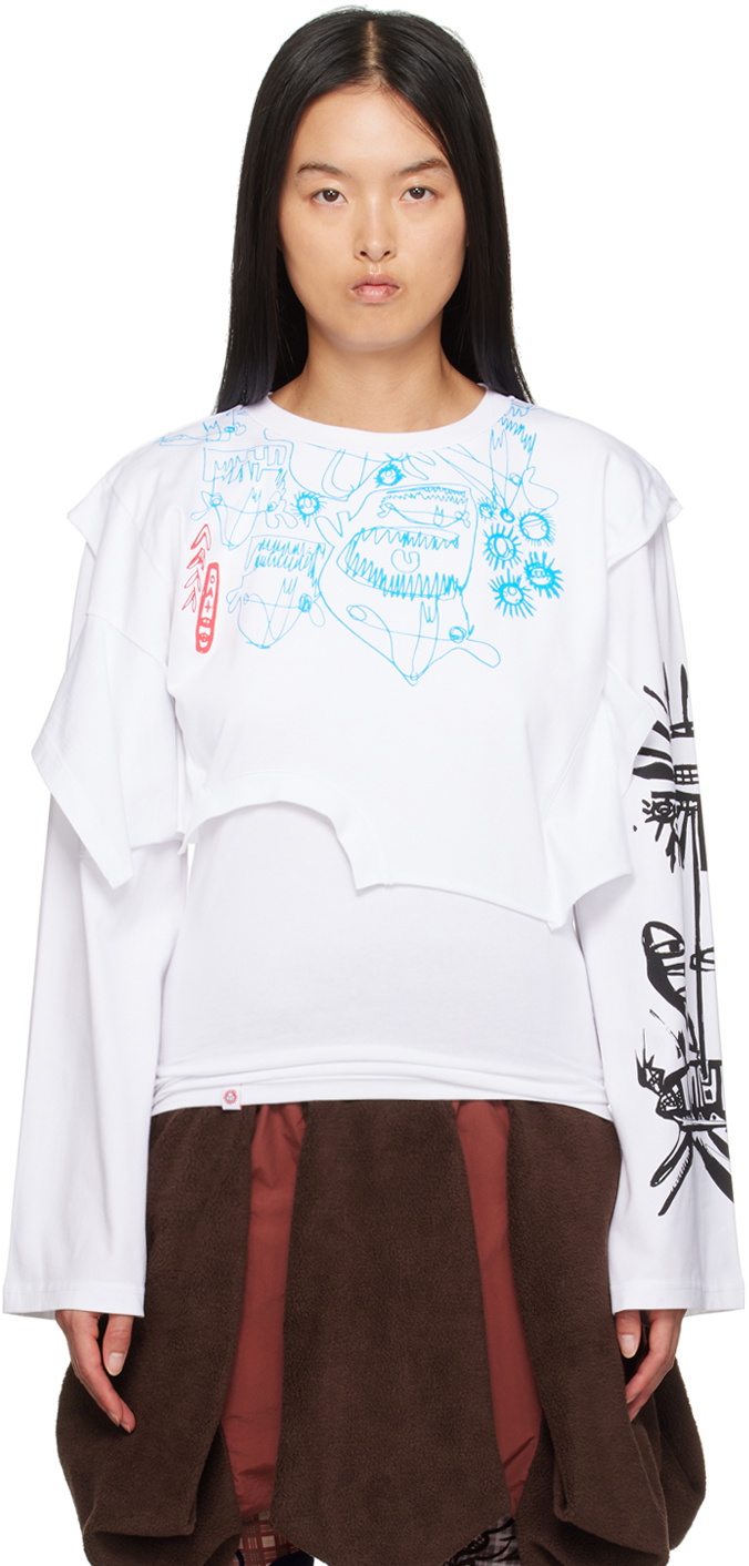 Charles Jeffrey LOVERBOY White Long Sleeve Double T-Shirt