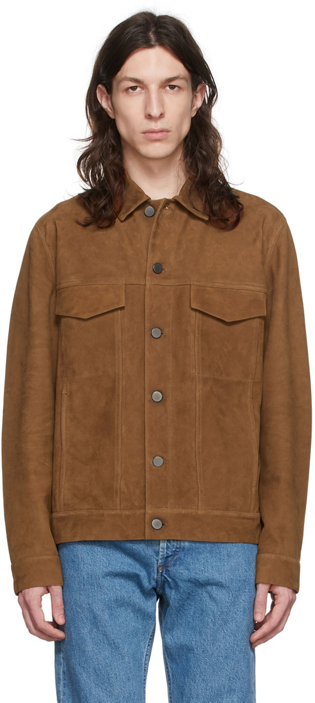 Theory Brown River Suede Jacket Theory