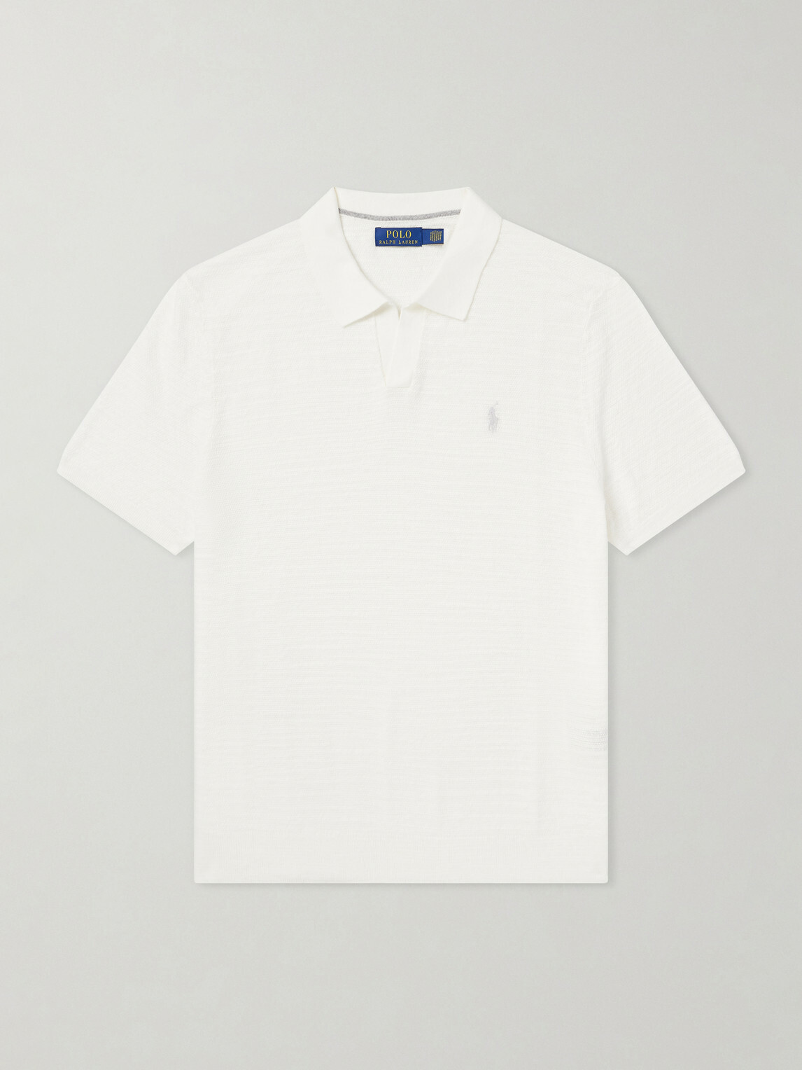 Polo Ralph Lauren - Logo-Embroidered Cotton and Linen-Blend Polo Shirt - White