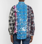 Needles - Paint-Splattered Checked Cotton-Flannel Shirt - Blue